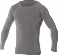 Koszulki męskie - Brubeck LS11600 Koszulka męska z długim rękawem COMFORT WOOL ciemnoszary M - miniaturka - grafika 1
