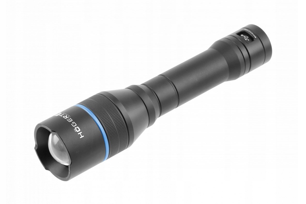 Hogert Technik HT1E415 Latarka Ręczna 2000lm Led 4 Tryby Funkcja Powerbank