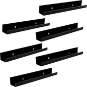 Zawiasy, okucia i inne akcesoria - Akrylowy system przechowywania - uchwyt ścienny do płyt winylowych - stojak ekspozycyjny - uchwyt na płyty winylowe - 6 sztuk - czarny - miniaturka - grafika 1