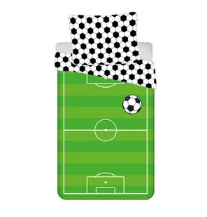 Posciel 140x200 Piłka nożna boisko zielona poszewka 70x90 - Pościel dla dzieci - miniaturka - grafika 1