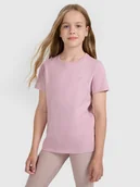Koszulki dla dziewczynek - 4F T-shirt oversize gładki dziewczęcy - różowy 164 (13-14 lat) - miniaturka - grafika 1