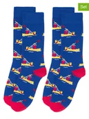 Skarpetki męskie - Happy Socks Skarpety (2 pary) w kolorze niebiesko-czerwonym - miniaturka - grafika 1
