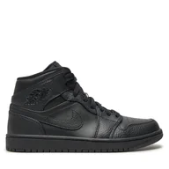 Sneakersy męskie - Sneakersy Nike Jordan Air 1 Mid 554724 091 Czarny - miniaturka - grafika 1