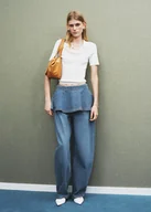 Spódnice - MANGO - Denimowa mikrospódnica średni niebieski - S-M - Kobieta - miniaturka - grafika 1