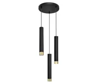 Lampy sufitowe - LED Żyrandol na lince TUBA 3xGU10/6,5W/230V czarny/złoty - miniaturka - grafika 1
