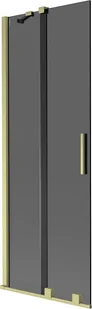 Mexen Velar parawan nawannowy 2-skrzydłowy rozsuwany 70 x 150 cm, grafit, złoty szczotkowany - 896-070-000-41-55 - Parawany nawannowe - miniaturka - grafika 1