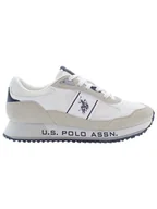 Trampki męskie - U.S. Polo Assn. Skórzane sneakersy w kolorze biało-beżowym - miniaturka - grafika 1