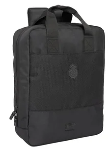 REAL MADRID PREMIUM Plecak na laptopa 13,3'' i USB z klapą, idealny dla młodzieży w różnym wieku, wygodny i wszechstronny, jakość i wytrzymałość, 29 x 11 x 39 cm, czarny, Czarny (Black), Estándar, - Torby na laptopy - miniaturka - grafika 1