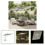 Parasole ogrodowe - The Living Store Wiszący parasol z LED - piaskowy - 400x300 cm - Parasol Ogrodowy Z LED - miniaturka - grafika 1