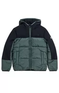 Kurtki i płaszcze dla chłopców - Champion Legacy Outdoor B-Colorblock Hooded Dla dzieci i młodzieży Kurtka imbotita, Zielony BLG/Czarny, 13-14 lat - miniaturka - grafika 1