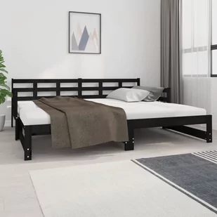 Lumarko Łóżko rozsuwane, czarne, lite drewno sosnowe, 2x(90x200) cm - Łóżka Lumarko Łóżko rozsuwane, czarne, lite drewno sosnowe, 2x(90x200) cm - Łóżka - miniaturka - grafika 4