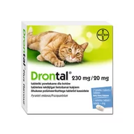 Artykuły przeciw pasożytom - DRONTAL dla kotów tabletki na odrobaczanie dla kotów - 2 tabletki - miniaturka - grafika 1