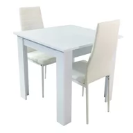 Stoły z krzesłami - Zestaw Stół Modern 80 Biały I 2 Białe Krzesła Nicea - miniaturka - grafika 1
