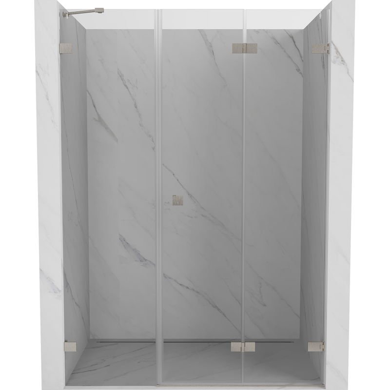 Mexen Lunar-F drzwi prysznicowe składane prawe 140 cm, transparent, nikiel szczotkowany - 836S-140-050-97-00-P
