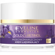Kremy do twarzy - EVELINE Gold&Retinol 50+ Przeciwzmarszczkowy Krem ujędrniający na dzień i noc 50ml - miniaturka - grafika 1