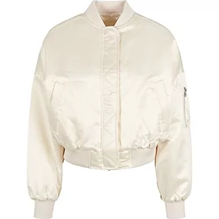 Urban Classics Damska kurtka bomberka, krótka, błyszcząca, satynowa, z kieszenią na ramię, krój oversize, rozmiar XS do 5XL, Whitesand, XS - Kurtki damskie - miniaturka - grafika 1