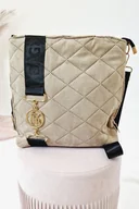 Torebki damskie - Torebka Zamszowa Listonoszka Jasnobeżowa - miniaturka - grafika 1