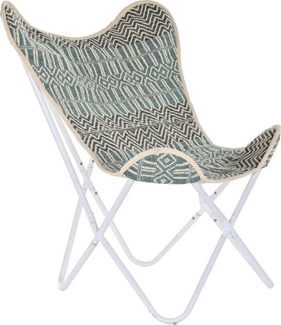 DKD Home Decor Fotel ogrodowy DKD Home Decor Niebieski Biały Kolor Zielony Żelazo 74 x 65 x 90 cm