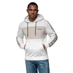 Męska bluza z kapturem biała bawełna kangurka OM-SSNZ-0225 V1 r L - Bluzy męskie - miniaturka - grafika 1