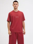 Koszulki męskie - Jack & Jones Koszulka w kolorze czerwonym - miniaturka - grafika 1