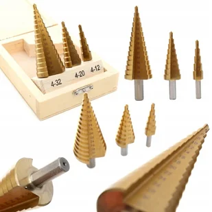 Wiertła Stopniowe Stożkowe Zestaw 3El 4-32 Kasetka - Wiertła Wiertła Stopniowe Stożkowe Zestaw 3El 4-32 Kasetka - Wiertła - miniaturka - grafika 1