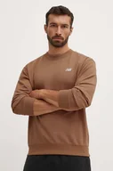 Bluzy męskie - New Balance bluza męska kolor brązowy gładka MT41507WUT - miniaturka - grafika 1