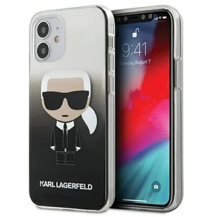 Karl Lagerfeld KLHCP12STRDFKBK iPhone 12 5,4" czarny/black hardcase Gradient Ikonik Karl - Etui i futerały do telefonów - miniaturka - grafika 1