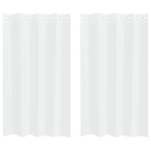 vidaXL Zasłony z zasłonami 2 pcs Biały 140 x 175 cm Poliester - Zasłony - miniaturka - grafika 1