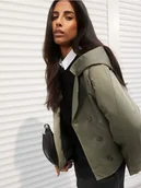 Płaszcze damskie - Mohito - Krótki trencz z kapturem - khaki - miniaturka - grafika 1