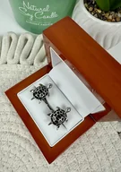 Spinki do mankietów i krawatów - SPINKI DO MANKIETÓW koszuli żółw żółwie czarne - miniaturka - grafika 1