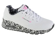 Sneakersy damskie - Skechers Uno-Loving Love 155506-Wbk Damskie Sneakersy Białe - miniaturka - grafika 1