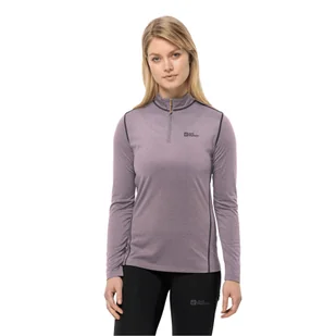 Damska koszulka termoaktywna z długim rękawem Jack Wolfskin SKY THERMAL HZ W wild blossom - XS - Koszulki sportowe damskie - miniaturka - grafika 1