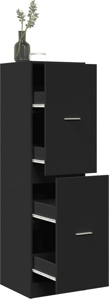 vidaXL Szafka apteczna,czarna, 40x41x144,5cm, materiał drewnopochodny