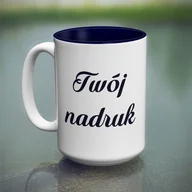 Kubki - Duży kubek XXL z granatowym wnętrzem z Twoim nadrukiem - miniaturka - grafika 1