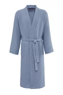 Szlafroki męskie - Unisex szlafrok waflowy PIQUE Niebieski S - miniaturka - grafika 1