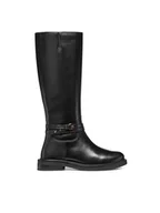 Kozaki damskie - Geox Oficerki D Serilda D56WYA 00043 C9999 Czarny - miniaturka - grafika 1