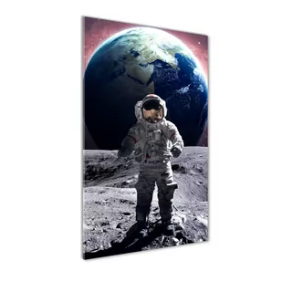 Foto obraz szkło hartowane pionowy Astronauta - Obrazy i zdjęcia na płótnie - miniaturka - grafika 1