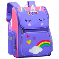 Plecaki szkolne i tornistry - Plecak Szkolny Dziewczynki Tornister Pojemny Unicorn Kot Jednorożec Duży - miniaturka - grafika 1