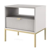 Inne meble do salonu - Stolik Nocny Nova S54 Złoty / Szary - miniaturka - grafika 1