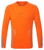 Koszulki sportowe męskie - RONHILL Koszulka do biegania męska z długim rękawem TECH REFLECT L/S TEE cardinal orange - miniaturka - grafika 1