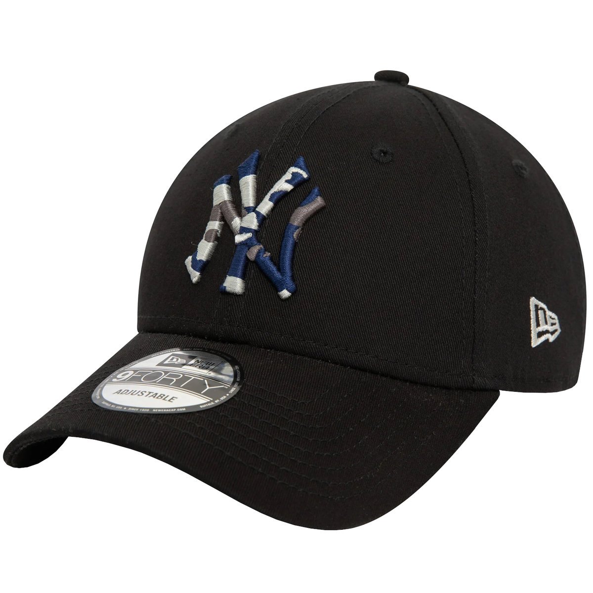 New Era League Essentials 940 New York Yankees Cap 60435189, Mężczyzna, Czapka z daszkiem, Czarny