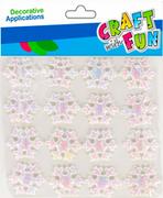Zabawki kreatywne - Craft With Fun, Ozdoba dekoracyjna samoprzylepna, materiałowa Śnieżynki, 16 szt., 501457 - miniaturka - grafika 1