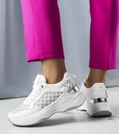 Botki damskie - Białe sneakersy z monogramem Margie-39 - miniaturka - grafika 1