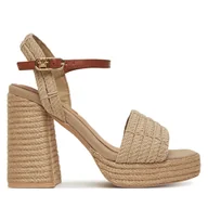 Espadryle damskie - Espadryle Tommy Hilfiger Rope Heel Platform Sandal FW0FW08425 Beżowy - miniaturka - grafika 1