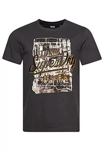 Superdry Koszulka męska z nadrukiem, Asphalt szary, S - Koszulki męskie - miniaturka - grafika 1