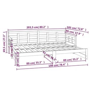 Lumarko Łóżko rozsuwane, czarne, lite drewno sosnowe, 2x(90x200) cm - Łóżka Lumarko Łóżko rozsuwane, czarne, lite drewno sosnowe, 2x(90x200) cm - Łóżka - miniaturka - grafika 11