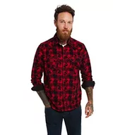 Koszule męskie - Joe Browns Męska koszula z mieszanym wzorem, czarna koszula w kratkę w kwiaty, Czerwony, S - miniaturka - grafika 1