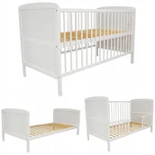 Łóżeczka i kojce - Łóżeczko dziecięce tapczanik 3w1 Kacperek biały 140x70 cm norma UE - miniaturka - grafika 1