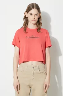 Columbia t-shirt bawełniany North Cascades kolor czerwony 1930051 - Koszulki sportowe damskie - miniaturka - grafika 1