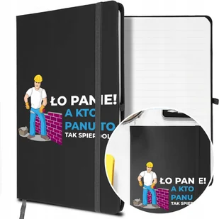 NOTES A5 z Gumką Prezent dla BUDOWLAŃCA Twoje IMIĘ - Notesy i bloczki - miniaturka - grafika 1